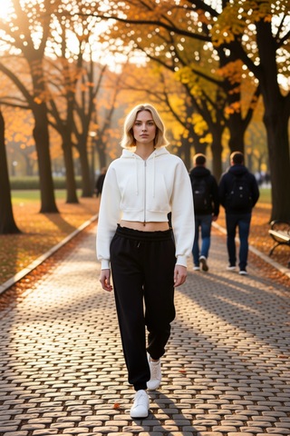 Benerly Kadın Kapüşonlu Düşük Kol Fermuarlı Örme Sweatshirt Fonksiyonel D Ekru