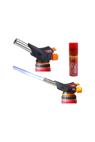 Flash Pürmüz 1300 Derece Isı Ayarlanılabilir Başlık & Çakmak Gazı Siyah