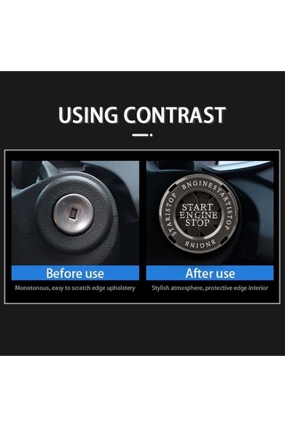 Seametal Çinko Alaşımı Araba Motoru Çalıştırma Durdurma Anahtarı Düğme Kapağı Gümüş