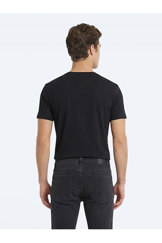 Kip Siyah 5li Düz %100 Pamuk T-shirt Çok Renkli