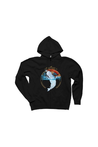 Mastodon Leviathan Siyah Fermuarlı Kapşonlu Sweatshirt Siyah