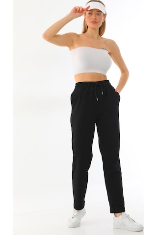 Kallima Siyah Klasik Düz Kesim Mevsimlik Kadın Eşofman Altı Siyah