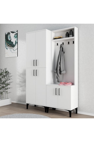 Ferniso Mobilya Portmanto+ayakkabılık Beyaz