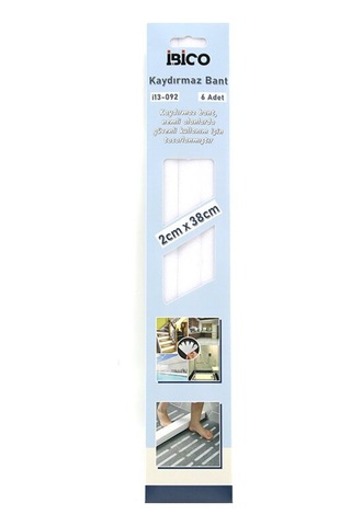 İbico İ13-092 Kaydırmaz Bant 2cmx38cm 6 Adet Bandı Nemli Alanlarda - 12'li Paket