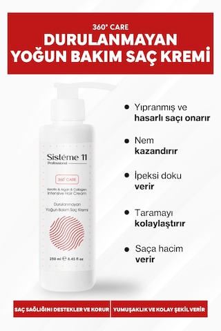Sistéme 11 Yoğun Bakım Durulanmayan Saç Bakım Kremi 250 Ml