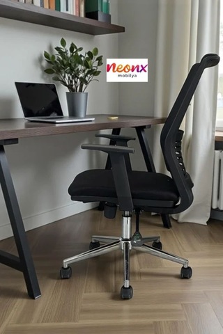Neonx Spring Çalışma Koltuğu Toplantı Sandalyesi Ofis Koltuğu Siyah