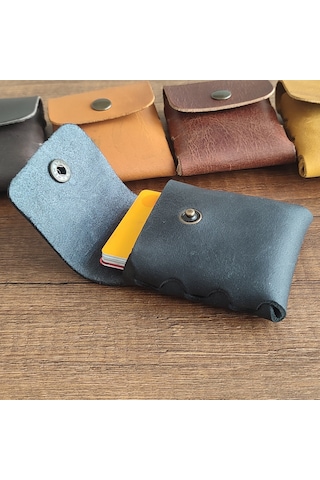 Sumerian Leather Craft Minimalist Deri Kartlık Siyah