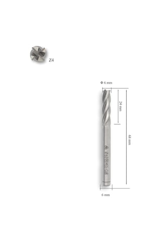 Mte 6 Mm Uzun Parmak Freze Hss-co8 Dın 844/b-n