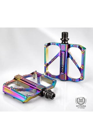 Promend R-67 Rainbow Platform Pedal Mtb Freeride Kaymaz 3 Rulmanlı Alüminyum Pedal Rainbow Renk