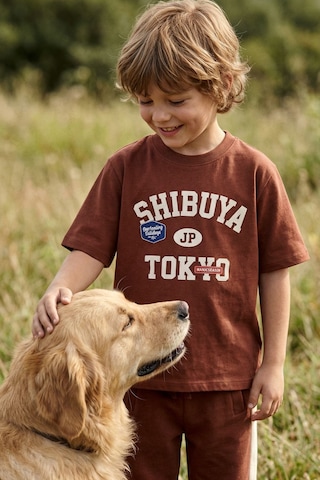 Zuzunga Shibuya Tokyo Baskılı Çocuk Alt - Üst Takım Kahverengi
