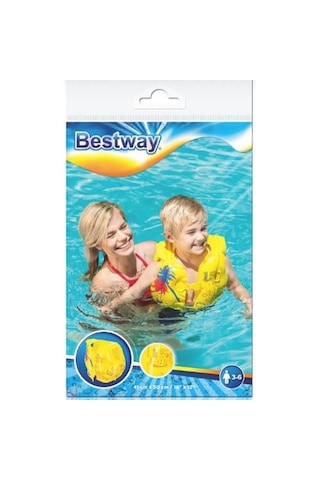 Bestway 32069 Tropikal Desenli Yüzme Deniz Can Yeleği 3-6 Yaş 41X Sarı