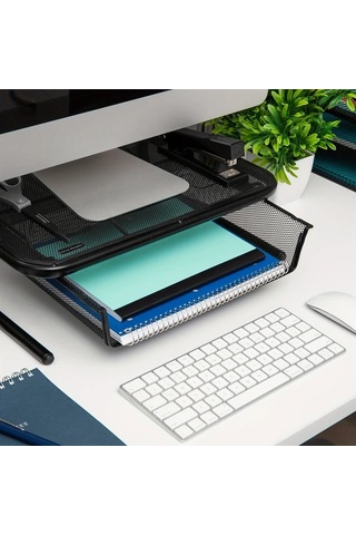 Xuweiwei Siyah Soğutma Havalandırmalı Ergonomik Ayarlanabilir 39 62cm Monitör Standı Dizüstü Bilgisayar Pc Yazıcı Masa Düzenleyici