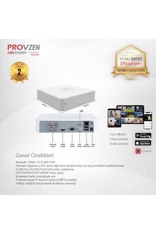 Provzen Premium Hikvision 4 Kameralı Güvenlik Kamera Seti 500gb