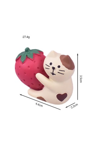 Çilekli Kedi Mini Figür
