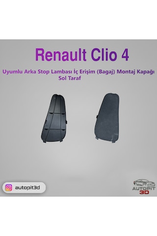 Renault Clio 4 Uyumlu Sol Arka Stop Lambası İç Erişim Bagaj Montaj Kapağı