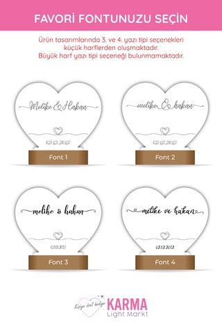 Çiftler İçin Çift Kalp Sembollü Led Gece Lambası Masif Ahşap Tabanlı Usb Kablolu Pleksi Led Gece Lambası