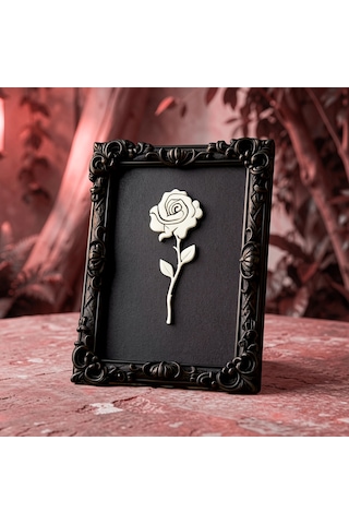 Monarch Rose Kabartma Gül Model Varaklı Premium Tablo 170mm X 230mm