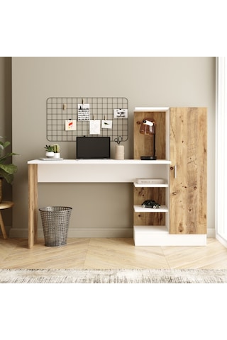 Robinhome Robin Home Arthur Kitaplıklı Çalışma Masası Çam Beyaz (520440006) Beyaz