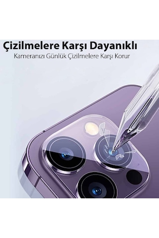 Ally Apple iPhone 15 Pro Uyumlu -15 Pro Max Premium Kamera Lens Koruma Camı