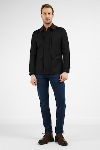 İmza Siyah Kadife Polo Yaka Düz Yırtmaçsız Tam Astar Slim Fit Casual Mont
