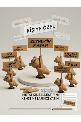 Kişiselleştirilebilir Ayıcık Figürlü Dekoratif Obje Diğer