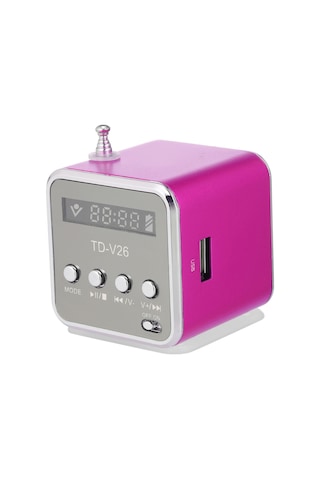 Kangvka Mini Hoparlör Portatif Pembe: Tf Kart/usb Desteği, Fm Radyo, Müzik Çalma, 3.5mm Giriş - Cep Telefonu, Bilgisayar Uyumlu
