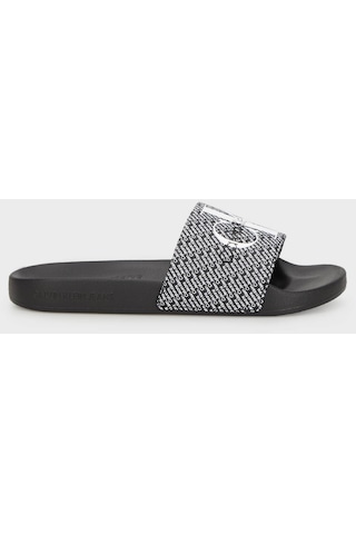 Calvin Klein Kadın Terlik Yw0yw01407 0gm Siyah-beyaz Beyaz - Siyah