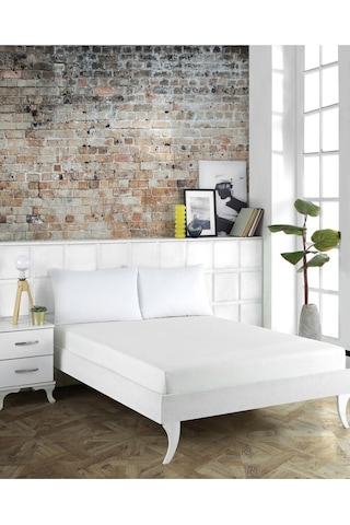Battal Boy Yastıklı Çarşaf Takımı %100 Pamuklu 180x200 Beyazzz