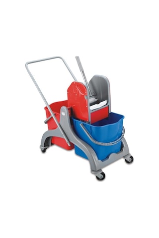 Üçtem CK750 Çift Kovalı Plastik Presli Temizlik Arabası