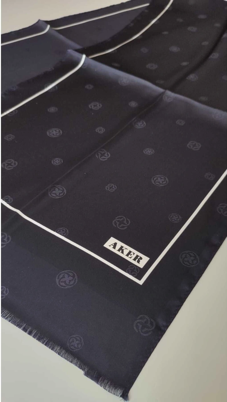 Lacivert Aker İpek Jakar Fular 321 Lacivert