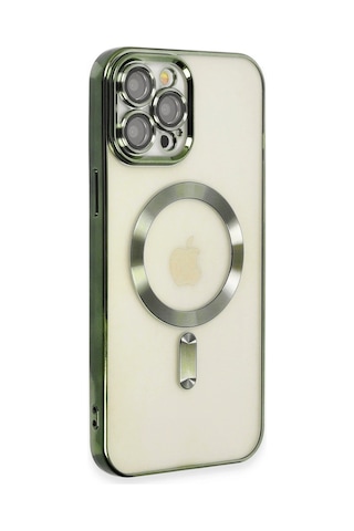 Newface - 890 - iPhone Uyumlu 12 Pro Max Kılıf Kross Magneticsafe Kapak - - Csmo-tex - Koyu Yeşil