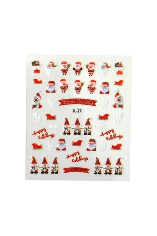 No:27 - Noel Baba 3d Tasarım Yapışkan Tırnak Sticker Tırnak Dövmesi Nail Art
