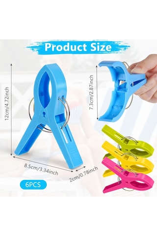 Vicloon Banyo Havlusu Klipsleri 6 Adet Büyük Clothespins Havlu Klipsleri Plaj Havlusu Klipsleri Plaj Ve Şezlonglarda Genel