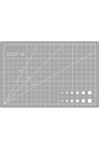 A5 Kesme Matı - Cutting Mat - Kesme Altlığı - Kesim Tablası - 22*15cm - Gri