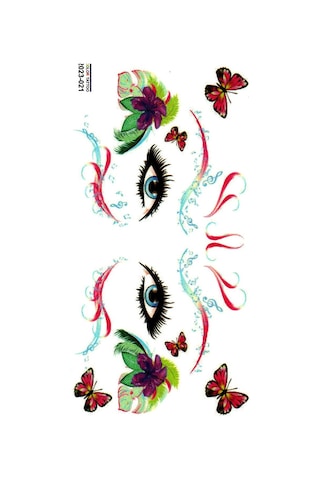 Limmy 021 Renkli Gözler Tattoo Geçici Vücut Dövmesi 9 x 19 CM