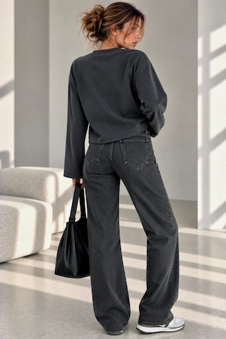 Bb Butik Basic Ön Dikiş Detaylı Basic Sweatshirt Günlük Rahat Kesim My3535 Antrasit