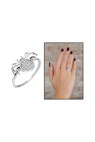 Zirkon Taşlı Spider Tasarım 925 Ayar Gümüş Bayan Yüzük (429500556)