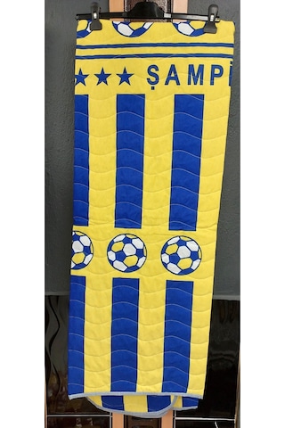 Pamuklu Çok Amaçlı Spor Desen Tek Kişilik Pike, Yatak Ört 160x230 - Sarı-lacivert Sarı - Lacivert