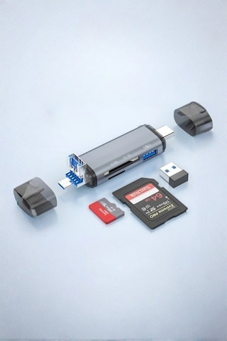 Büro Ev Ofis Cihazları İçin 3hub Usbc-usb Card Reader