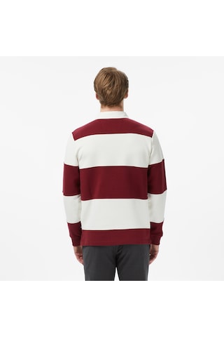 Nautica Erkek Bordo Regular Fit Uzun Kollu Çizgili Polo Yaka T-shirtçizgilik65373t