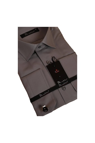 Dicotto Koyu Gri Rahat Kesim Micro Kumaş Kol Düğmeli Regular Fit Erkek Gömlek - 190-7 001