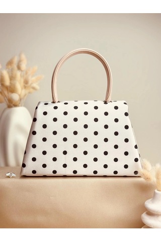 Elora Atelier Elora Puantiye Desen Beyaz Çanta Çok Renkli