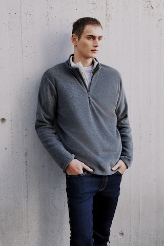 2'li Paket Standart Fit Bato Yaka Soğuk Geçirmez Sweatshirt Polar A.Melanj - Siyah