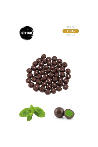 Bitter Çikolata Kaplı Nane Aromalı Lokum Draje 1kg