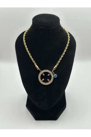 Arnes Jewelry Çelik Çeyrek Altın Takılabilen Kolye Ar157nes Gold