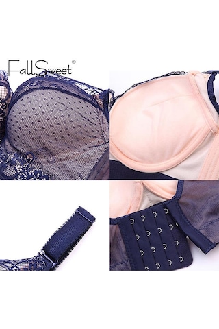 Beyaz Fallsweet Eklemek İki Fincan Sütyen Balenli Push Up Yastıklı Sütyen Kadınlar İçin Dantel Artı Boyutu Sütyen Beyaz