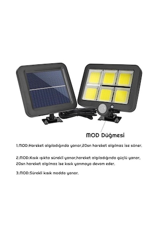 Mrs Solar Hb-600 Model 120 Cob Led Solar Panel Güneş Enerjili 3 M