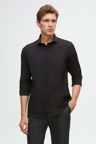 D'S Damat Ds Damat Slim Fit Siyah İtalyan Yaka Dar Kesim Klasik Kravatlık Uzun Kollu Kolay Ütülenebilir Nefes Alan 2'li Gömlek 2hf02ortbn86 Siyah