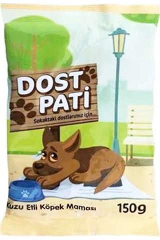 Dost Pati Sokak Köpekleri için Kuzu Etli Köpek Maması 10 x 150 G Dost Pati Sokak Köpekleri için Kuzu Etli Köpek Maması 10 x 150 G