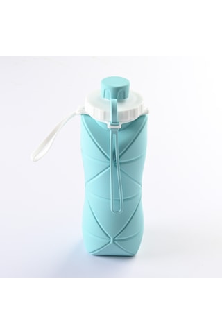 Aurora Outdoor Seyahat Taşınadır Spor Su Şişesi Silikon Katlanır Su Bardağı - Mavi Mavi